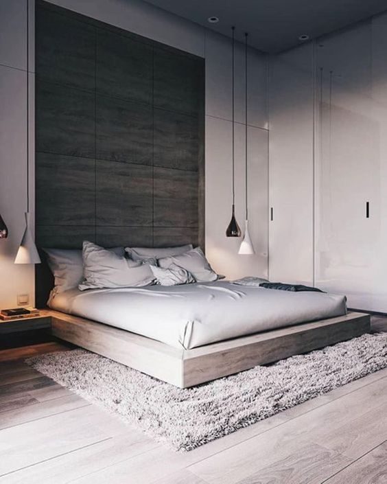 Slaapkamer minimalistisch ingericht modern.