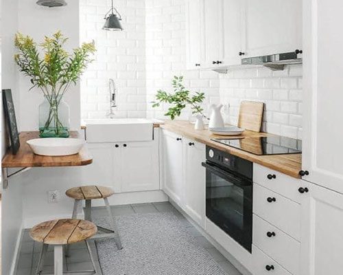 Keuken wit met klapbare bar